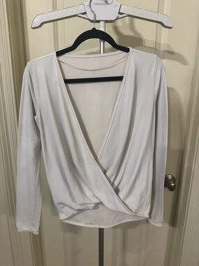 lululemon athletica White Wrap-Style Long Sleeve Top